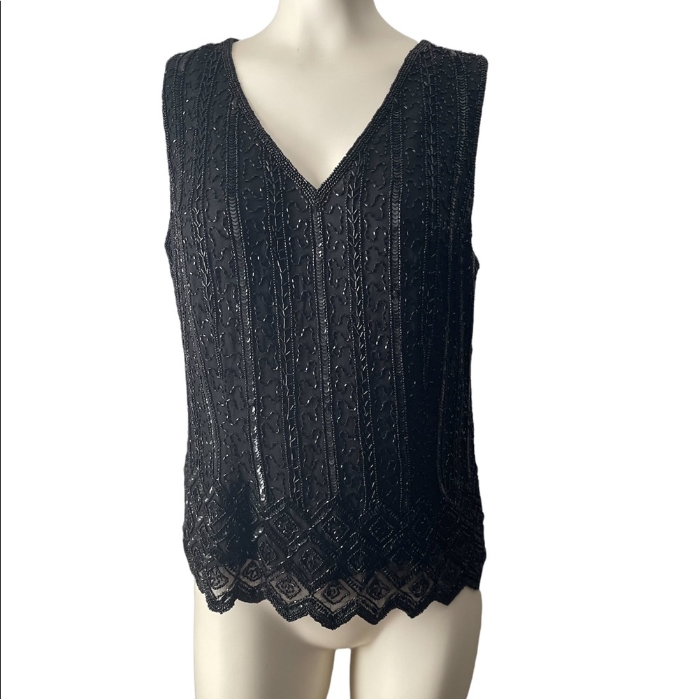 Papal Boutique Evening Vintage Beaded Blouse
